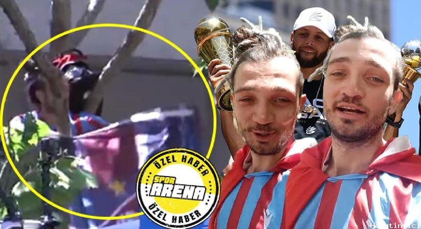 Golden State Warriors'ın şampiyonluk kutlamasında Trabzonspor bayrağı açan Türk: Hayati Emre Bilgin!